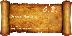 Orosz Marina névjegykártya
